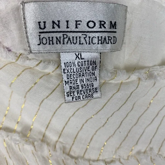 John Paul XL Skirt Tiered Embroidered Beaded Cowgirl Broomstick Full 100% Cotton - Picture 5 of 9